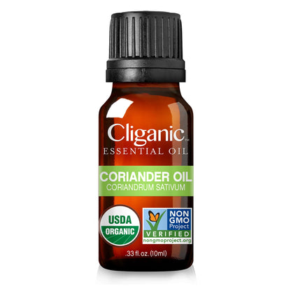 Cliganic Organic Coriander Seed Essential Oil - 100% Pure, USDA Organic & Non-GMO | Bottled in the USA (Packaging May Vary)