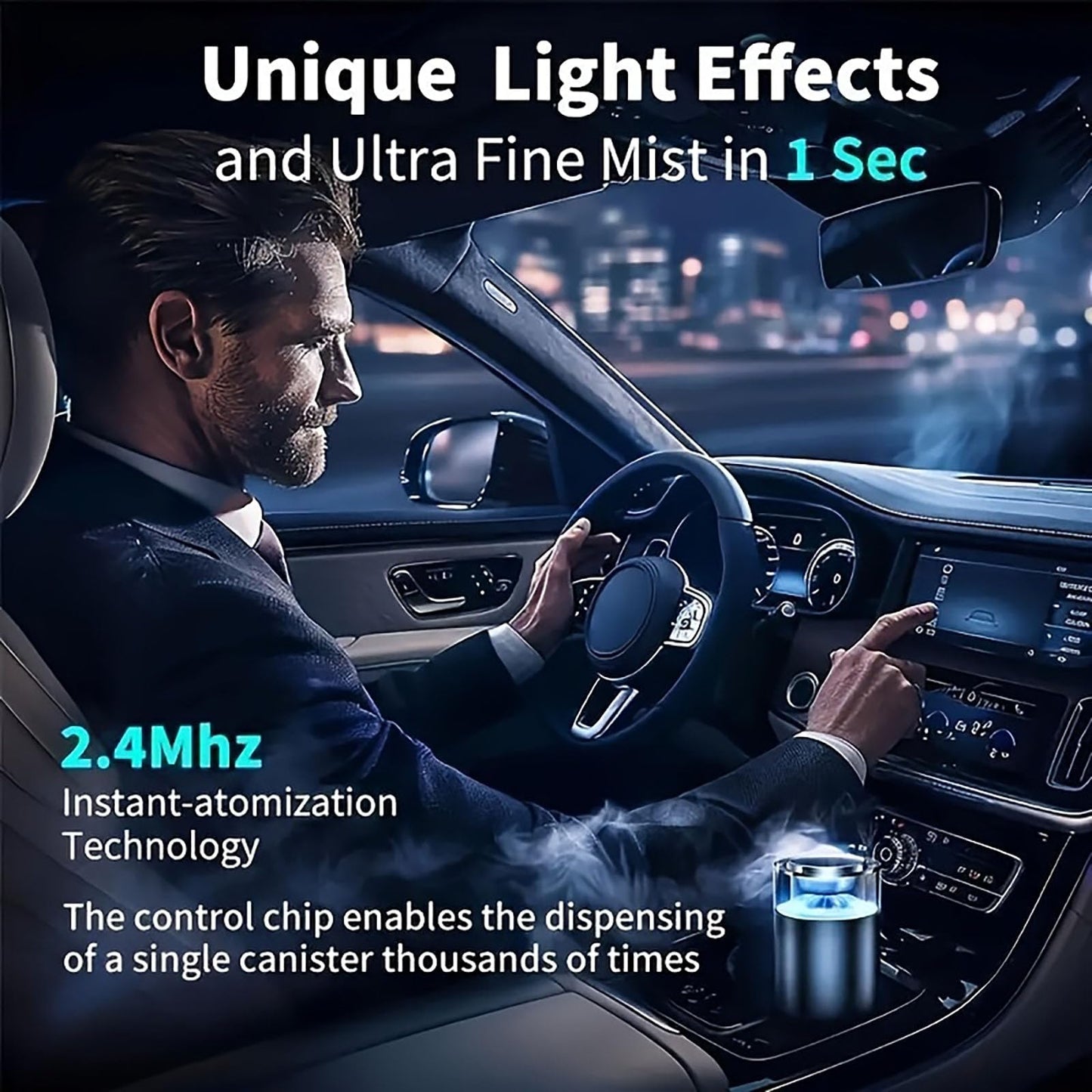 CORLAGOON Waterless Diffuser — Car & Home Aromatherapy, 4 Modes, USB-C Quick Charge