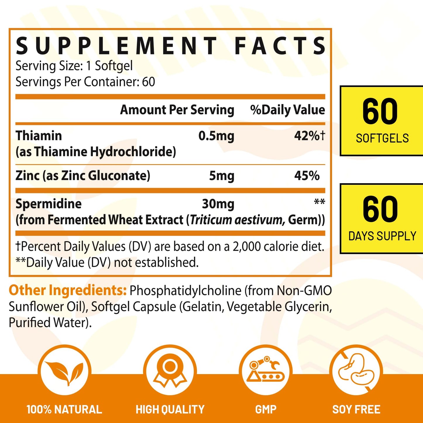CORPORALIGHT 30mg Spermidine Softgels – High Absorption, Fermented Wheat Germ Extract, 240 Count