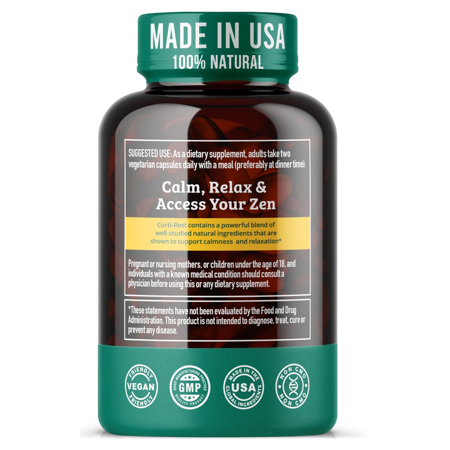 Cortisol Reducer & Adrenal Support – Ashwagandha KSM-66, L-Theanine