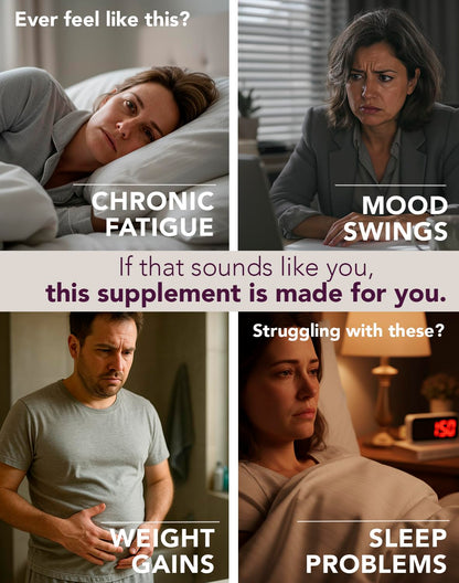 Cortisol Supplements for Women & Men - Adrenal Support & Stress Relief (90 Caps)