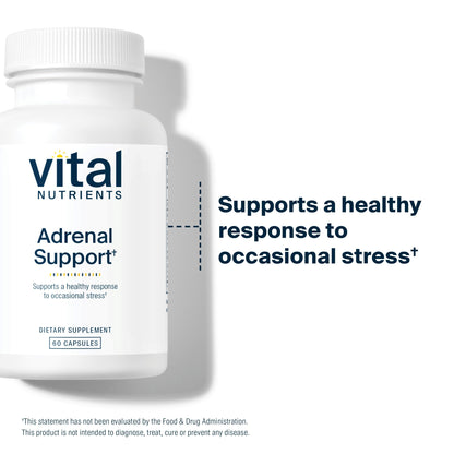 Vital Nutrients Adrenal Support – Adrenal Health, Cortisol Management & Energy Support | 60 Capsules
