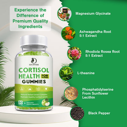 Cortisol Detox Gummies for Women – Mood, Sleep & Focus (30-Day Vegan)