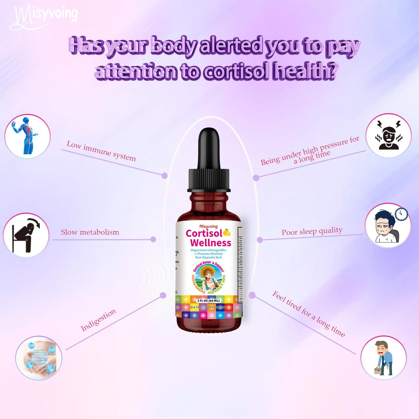 Misyvoing Cortisol Drops – 18-in-1 Detox for Women | Mood, Sleep & Focus