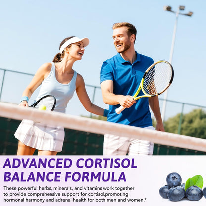 9-in-1 Cortisol Reducer Liquid Drops for Women & Men – Blueberry Flavor