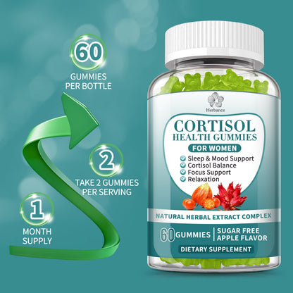 Cortisol Gummies for Women – Hormone Balance & Stress Support | 60 Vegan Gummies