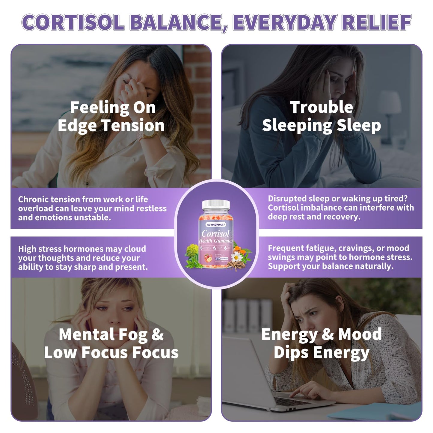 Cortisol Gummies for Women & Men – Vegan, Sugar-Free | Relaxation & Sleep