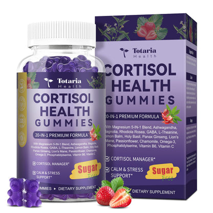 Cortisol Gummies 20-in-1 for Stress Support | Ashwagandha, Rhodiola, Magnesium
