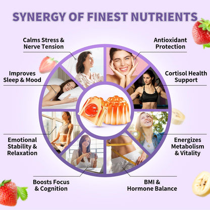 Cortisol Gummies for Women & Men – Vegan, Sugar-Free | Relaxation & Sleep