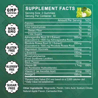 Sugar-Free Cortisol Gummies | 9-in-1 Stress Support for Women