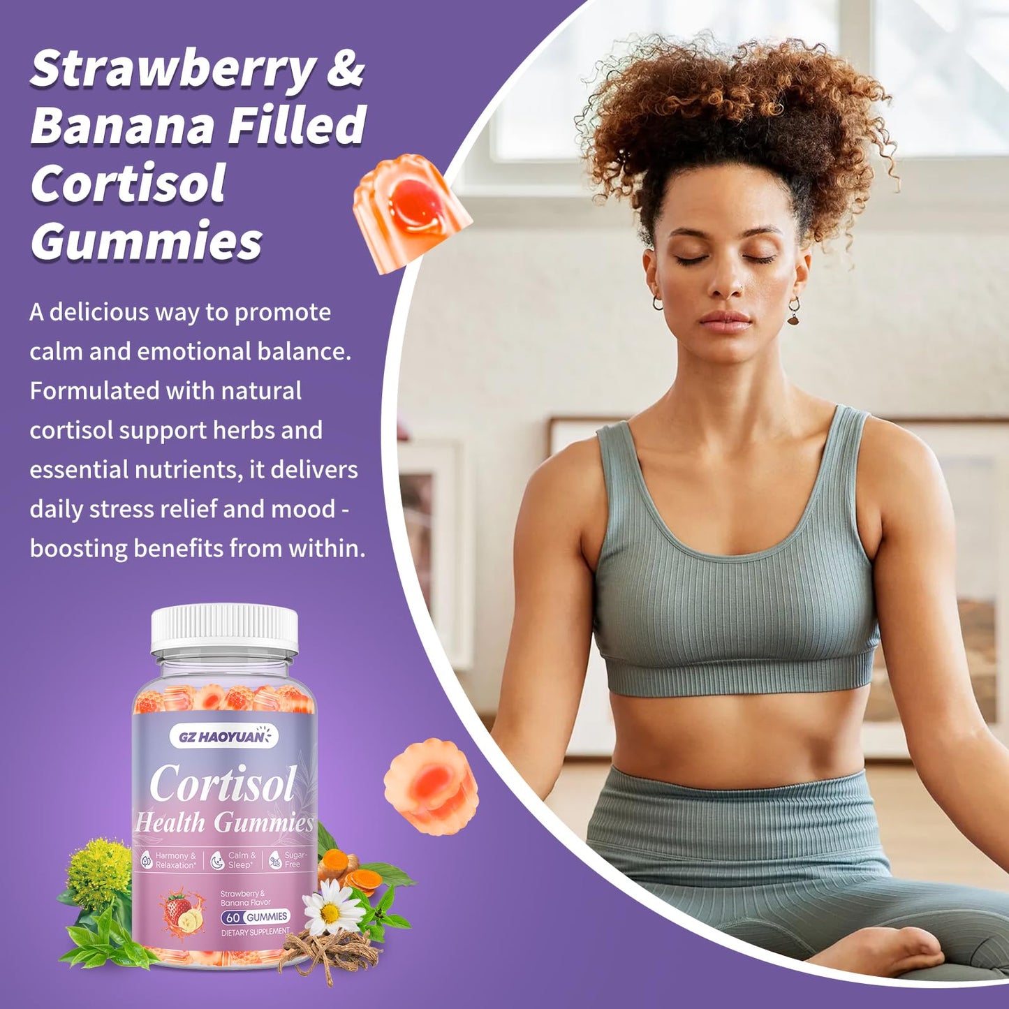 Cortisol Gummies for Women & Men – Vegan, Sugar-Free | Relaxation & Sleep