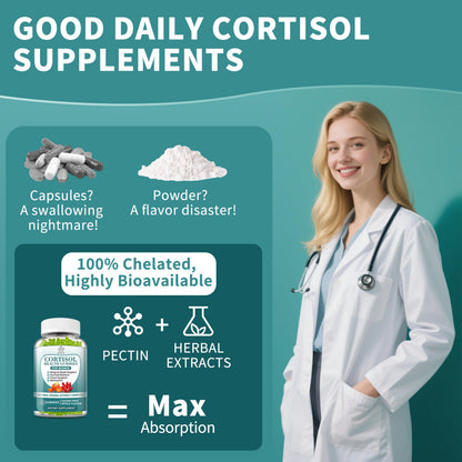 2 Pack Cortisol Gummies for Women – Ashwagandha, Rhodiola, Magnesium | 120 Gummies