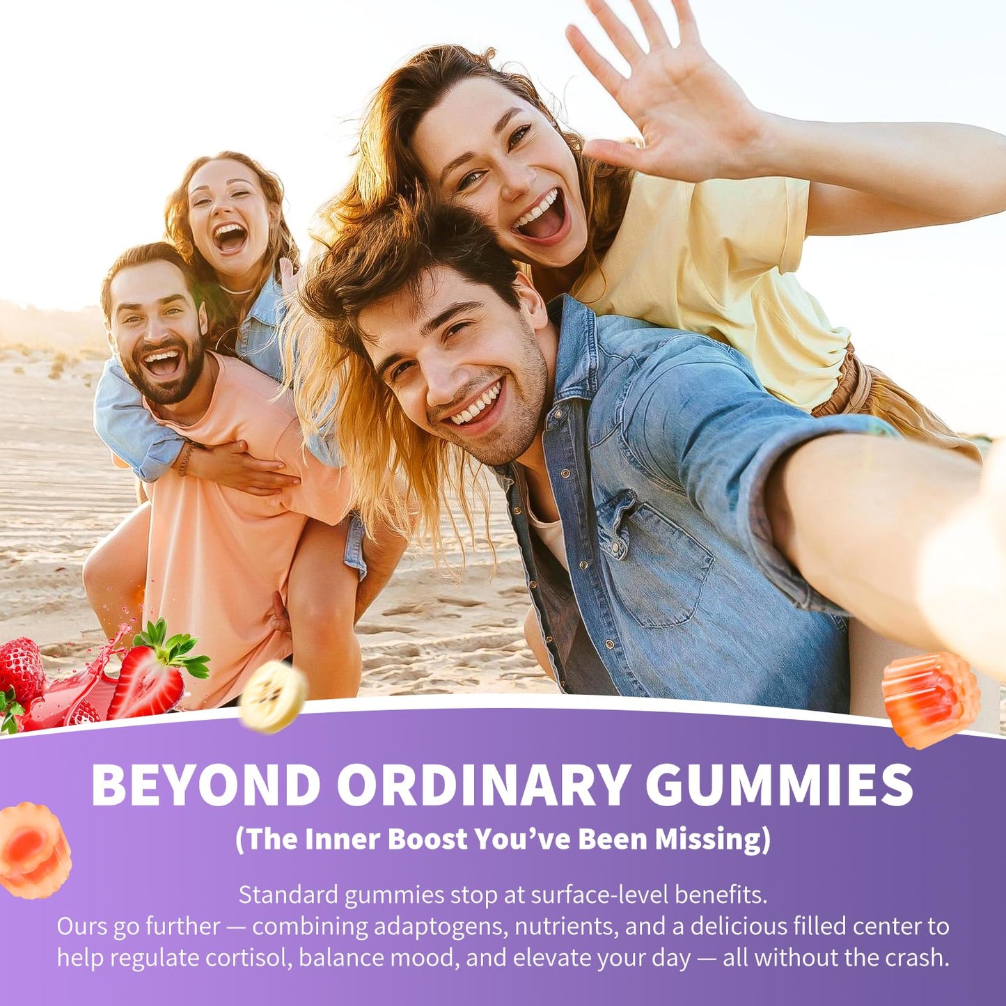 Cortisol Gummies for Women & Men – Vegan, Sugar-Free | Relaxation & Sleep