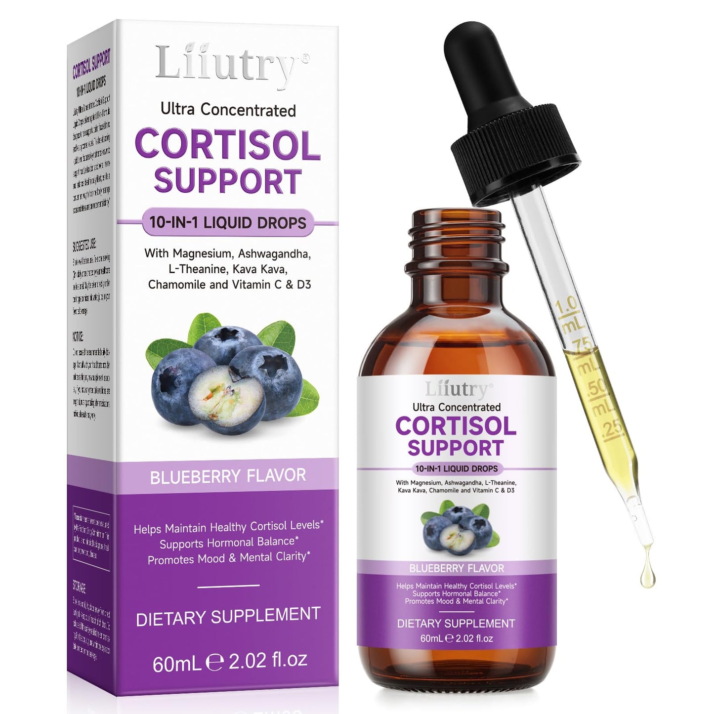 10-in-1 Cortisol Detox Liquid Drops for Men & Women – Sleep Support 2.02 fl oz