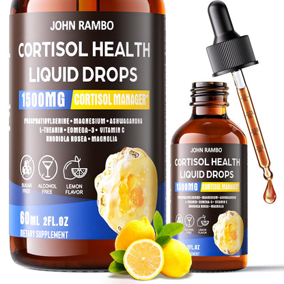 Cortisol Liquid Drops for Women & Men - Hormone Balance, Mood & Sleep (2 oz)