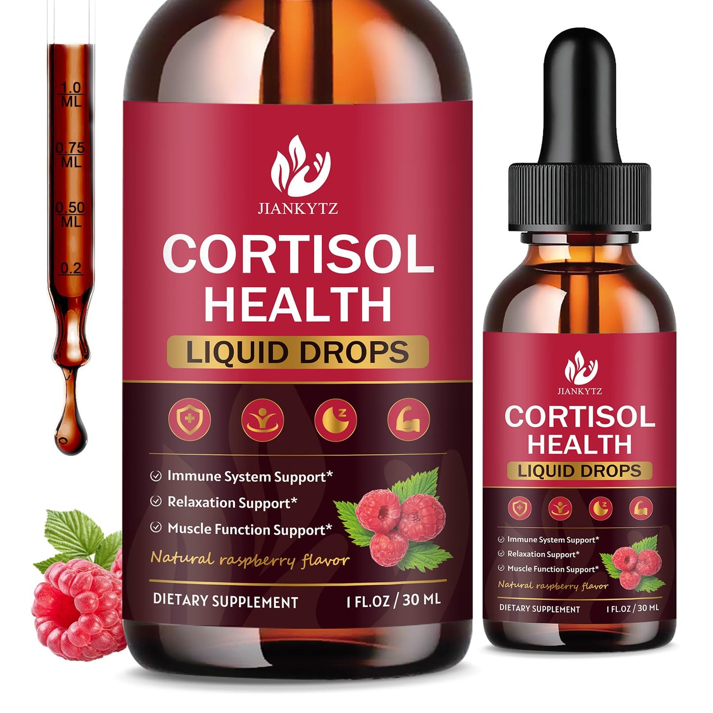 (2 Pack) Cortisol Liquid Drops for Women - Hormone Balance, Adaptogens, Magnesium Complex | Sugar-Free 1 Fl Oz