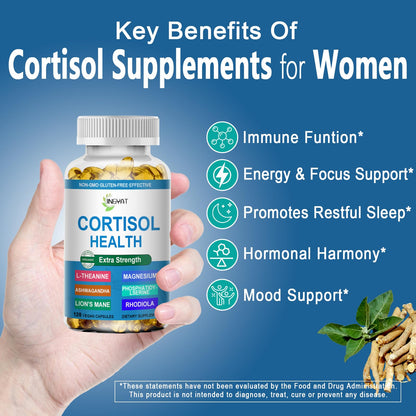 Cortisol Softgels 20-in-1 for Women – Natural Stress Support & Focus