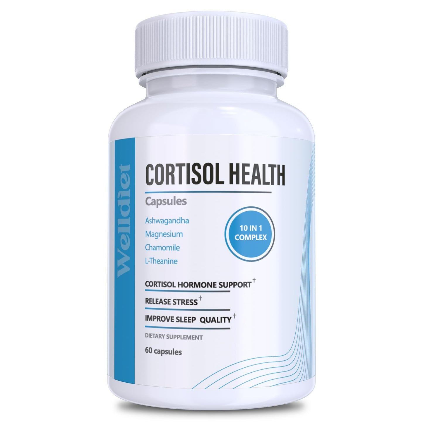 10-in-1 Cortisol Support with Magnesium & Ashwagandha – 60 Capsules