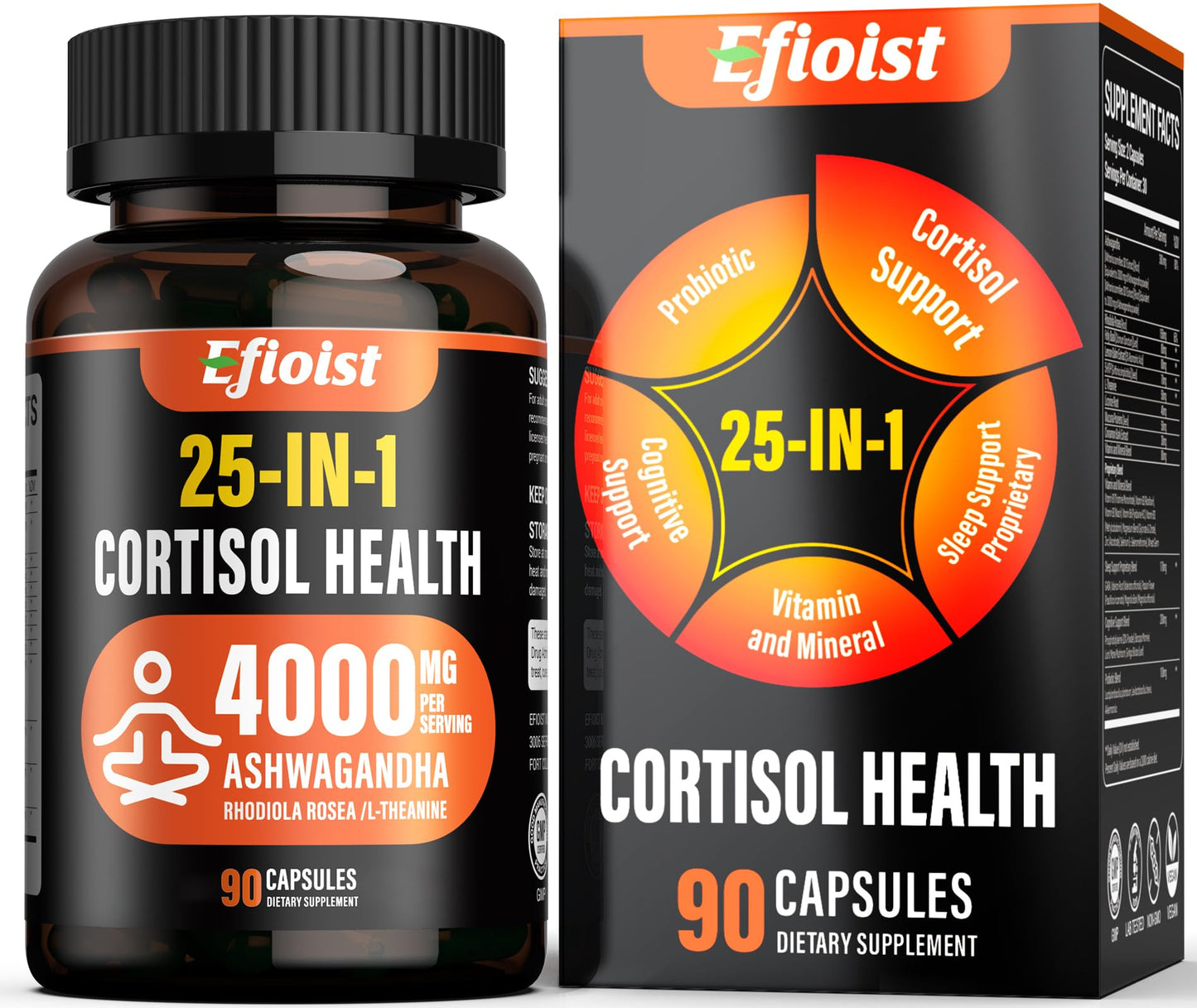Cortisol Supplement for Women – 25-in-1 Reducer | 90 Capsules