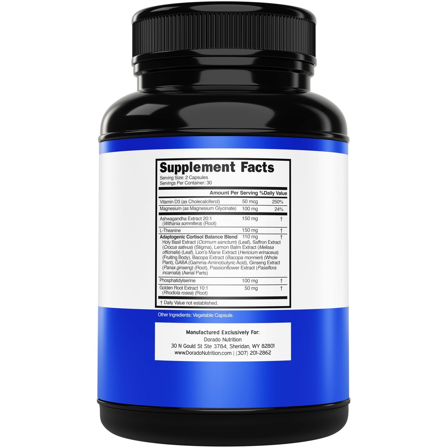 Cortisol Supplements for Women & Men – 14-in-1 Blend, 60 Count, USA Made