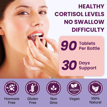 Cortisol Supplements for Women – 16-in-1 Detox with Magnesium, Ashwagandha, L-Theanine & Probiotics | 90 Tablets