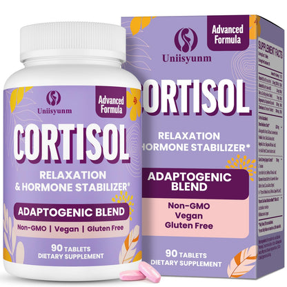 Cortisol Supplements for Women – 16-in-1 Detox with Magnesium, Ashwagandha, L-Theanine & Probiotics | 90 Tablets