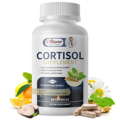 Cortisol Supplements for Women & Men - High Cortisol Reducer with Magnesium, Ashwagandha, Rhodiola, L-Theanine for Mood, Focus & Sleep