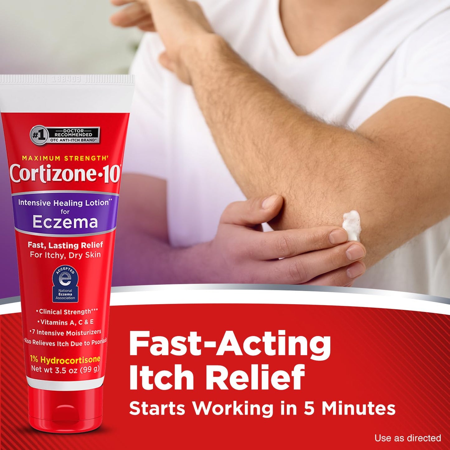 Cortizone-10 Maximum Strength Intensive Healing Lotion for Eczema – 3.5 oz | Fast Itch Relief