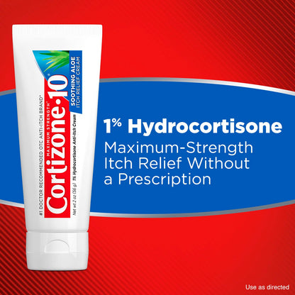Cortizone-10 Maximum Strength Soothing Aloe Itch Relief Cream, 2 oz — 1% Hydrocortisone