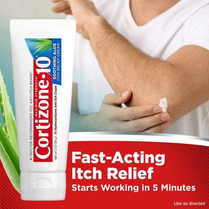 Cortizone-10 Maximum Strength Soothing Aloe Itch Relief Cream, 2 oz — 1% Hydrocortisone