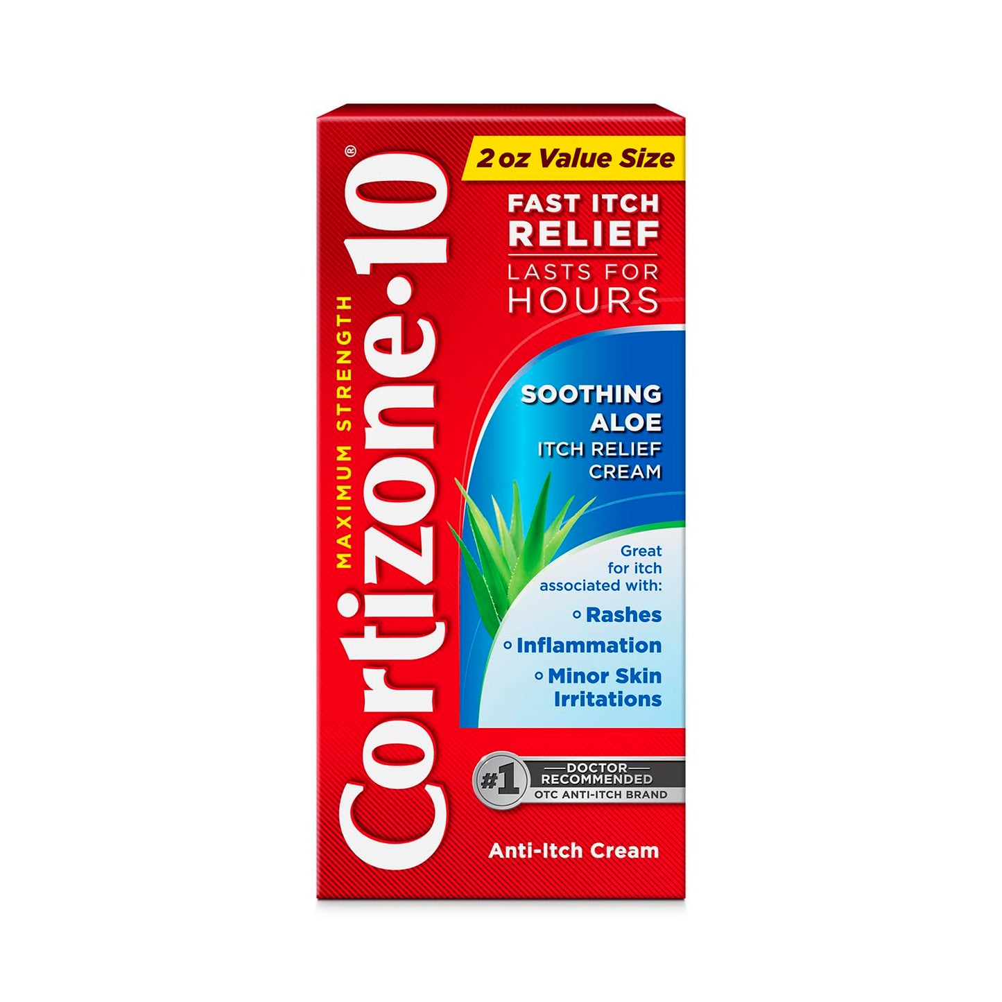 Cortizone-10 Maximum Strength Soothing Aloe Itch Relief Cream, 2 oz — 1% Hydrocortisone