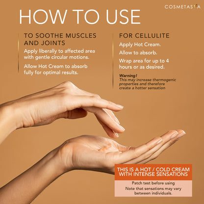 Cosmetasa Hot Cream Massage Gel with Massager Mitt – 87% Organic, 16.9 oz