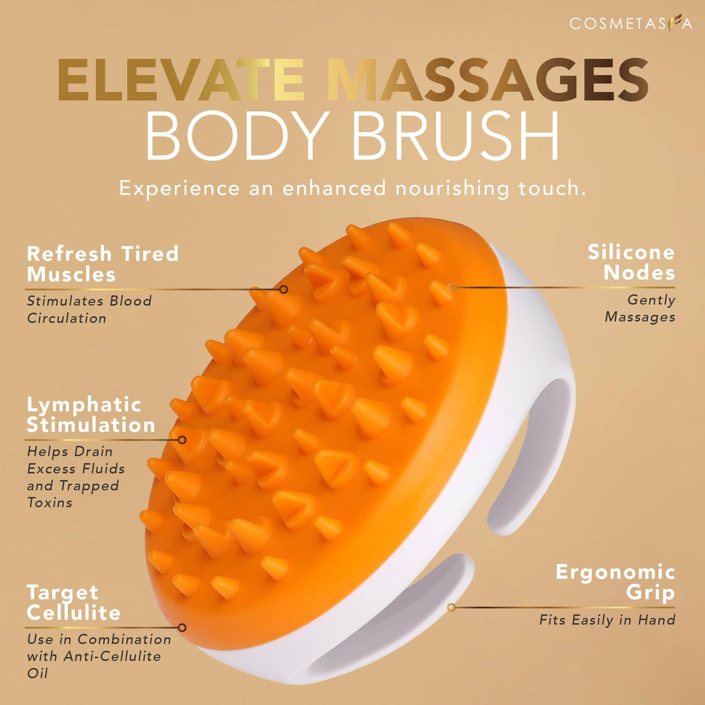 Cosmetasa Hot Cream Massage Gel with Massager Mitt – 87% Organic, 16.9 oz