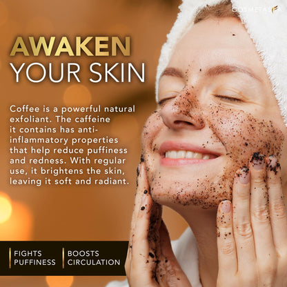 Cosmetasa Anti-Cellulite Massage Oil Kit | Organic Arabica Coffee Scrub Gift Set