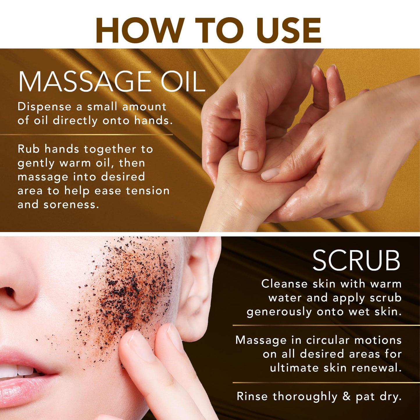 Cosmetasa Anti-Cellulite Massage Oil Kit | Organic Arabica Coffee Scrub Gift Set