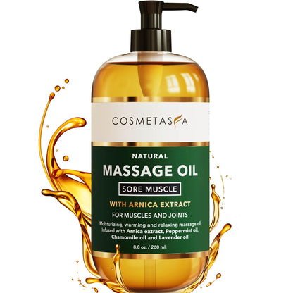 Cosmetasa Sore Muscle Massage Oil 8.8 oz – Arnica, Peppermint & Lavender