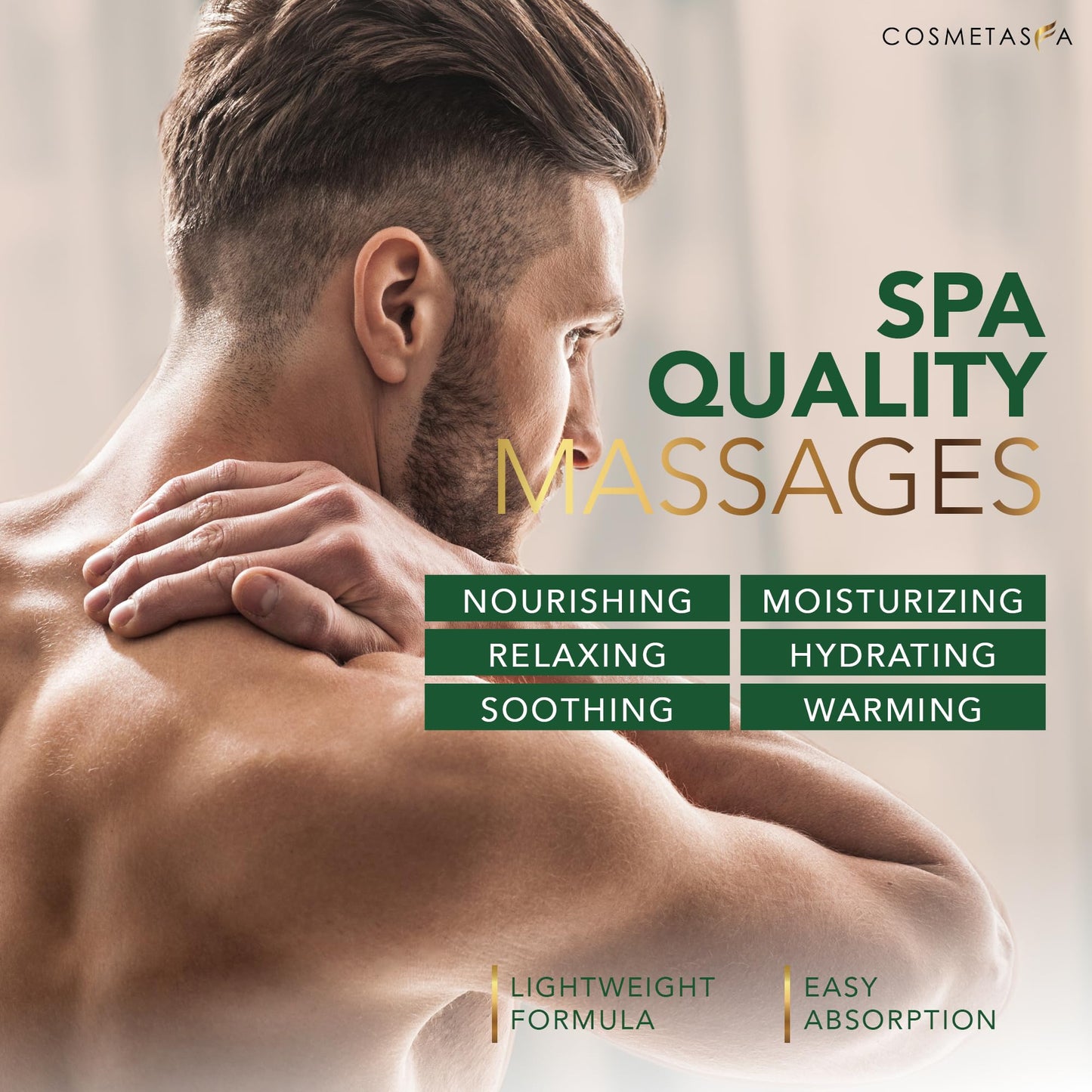 Cosmetasa Sore Muscle Massage Oil with Roller – All-Natural, Cruelty-Free (8.8 oz) Arnica, Lavender & Chamomile