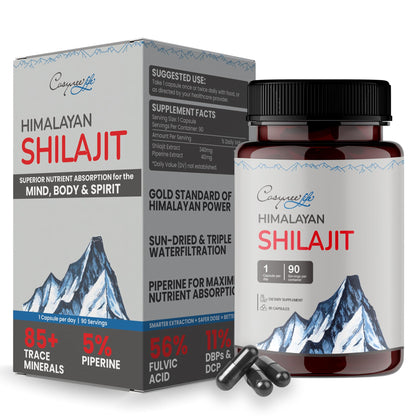 cosynee Himalayan Shilajit - Shilajit Capsules, Shilajit for Men, Shilajit for Women, 56% Fulvic Acid & 5% Piperine, 90 Caps
