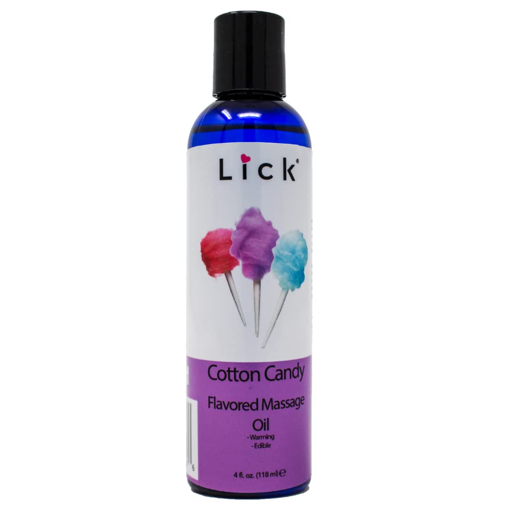 Cotton Candy Flavored Massage Oil with Vitamin E | Vegan Edible Body Massage Oil – 4 oz