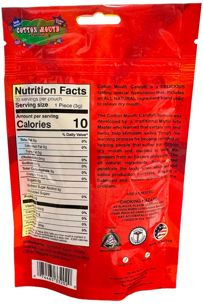 Cotton Mouth Candy Dry Mouth Relief Sour Mix 3.3 Ounce Bag (3 Bags) | Relieves Dry Mouth & Increases Saliva Production, Sugar Free, Gluten Free, Delicious Sour Flavor, Individually Wrapped, 30 Ct
