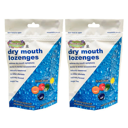 Cotton Mouth Lozenges - Dry Mouth Relief Fruit Mix (2 x 3.3oz Bags) – Sugar Free & Gluten Free