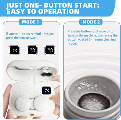 USB Ultrasonic Contact Lens Cleaner with Mirror – Soft, Colored, RGP & OK Lenses