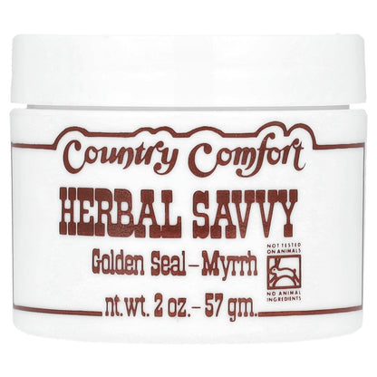 Country Comfort Herbal Savvy Goldenseal Myrrh Supplement, 2 oz – Topical Ointment & Skin Salve
