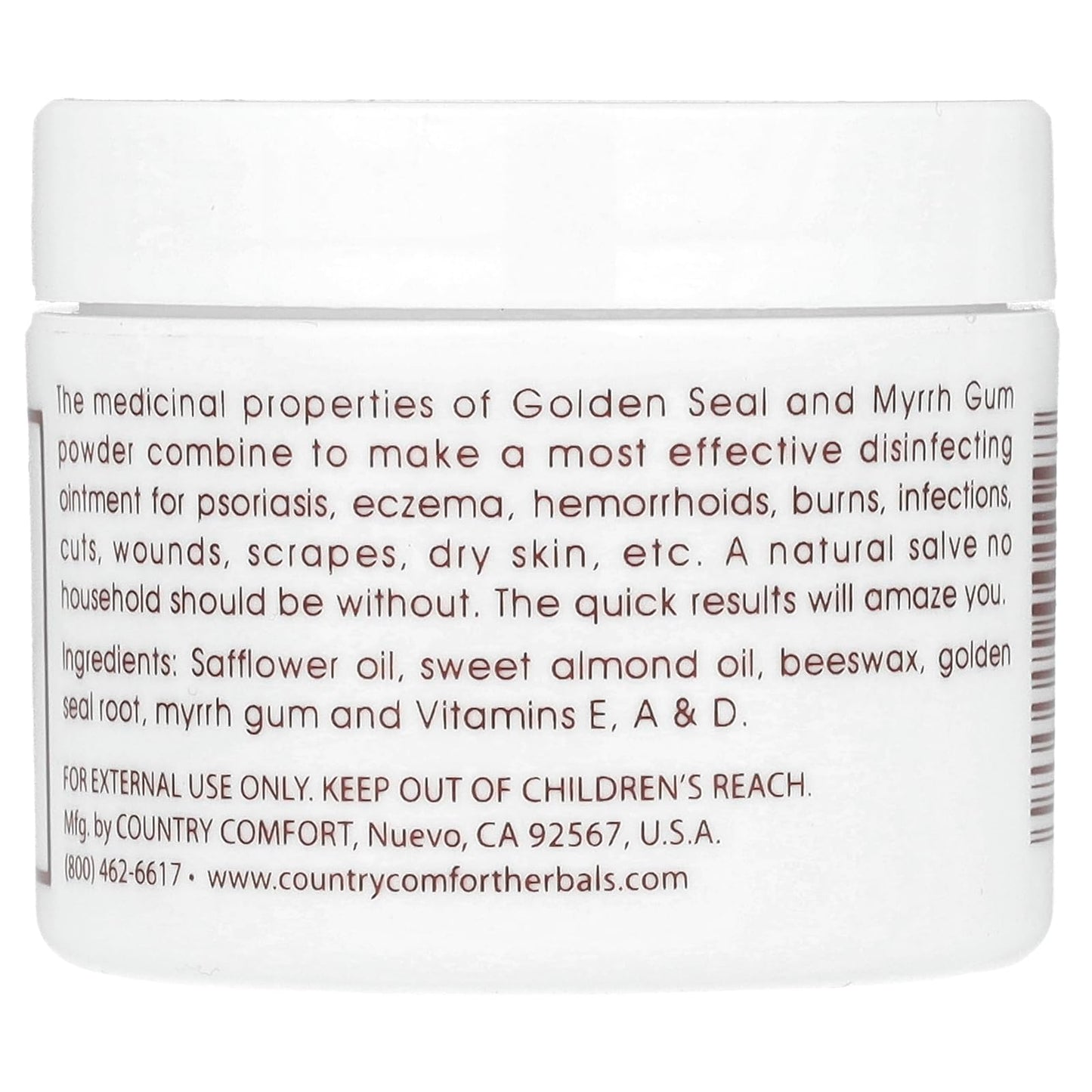 Country Comfort Herbal Savvy Goldenseal Myrrh Supplement, 2 oz – Topical Ointment & Skin Salve