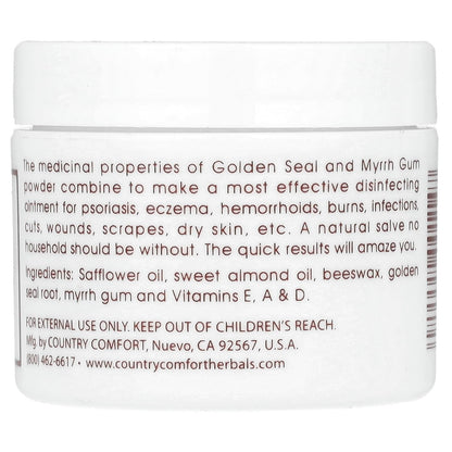 Country Comfort Herbal Savvy Goldenseal Myrrh Supplement, 2 oz – Topical Ointment & Skin Salve