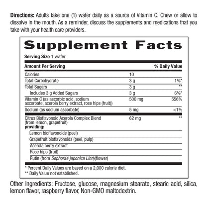 Country Life Acerola Vitamin C Complex - 500mg Berry Chewables for Immune Support, GFCO Gluten Free, AVA Vegan