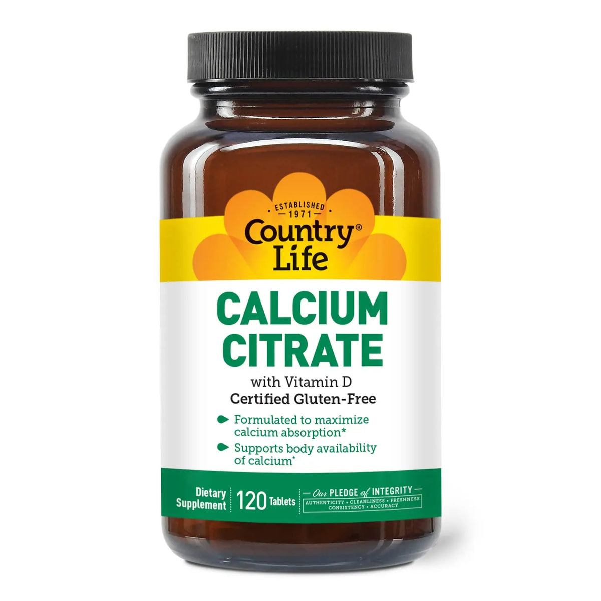 Country Life Calcium Citrate with Vitamin D 500mg – Highly Absorbable, Gluten Free, Vegan, Halal, Non-GMO – 2 x 120 Tablets BritishVita | Premium UK Vitamins & Wellness Supplements
