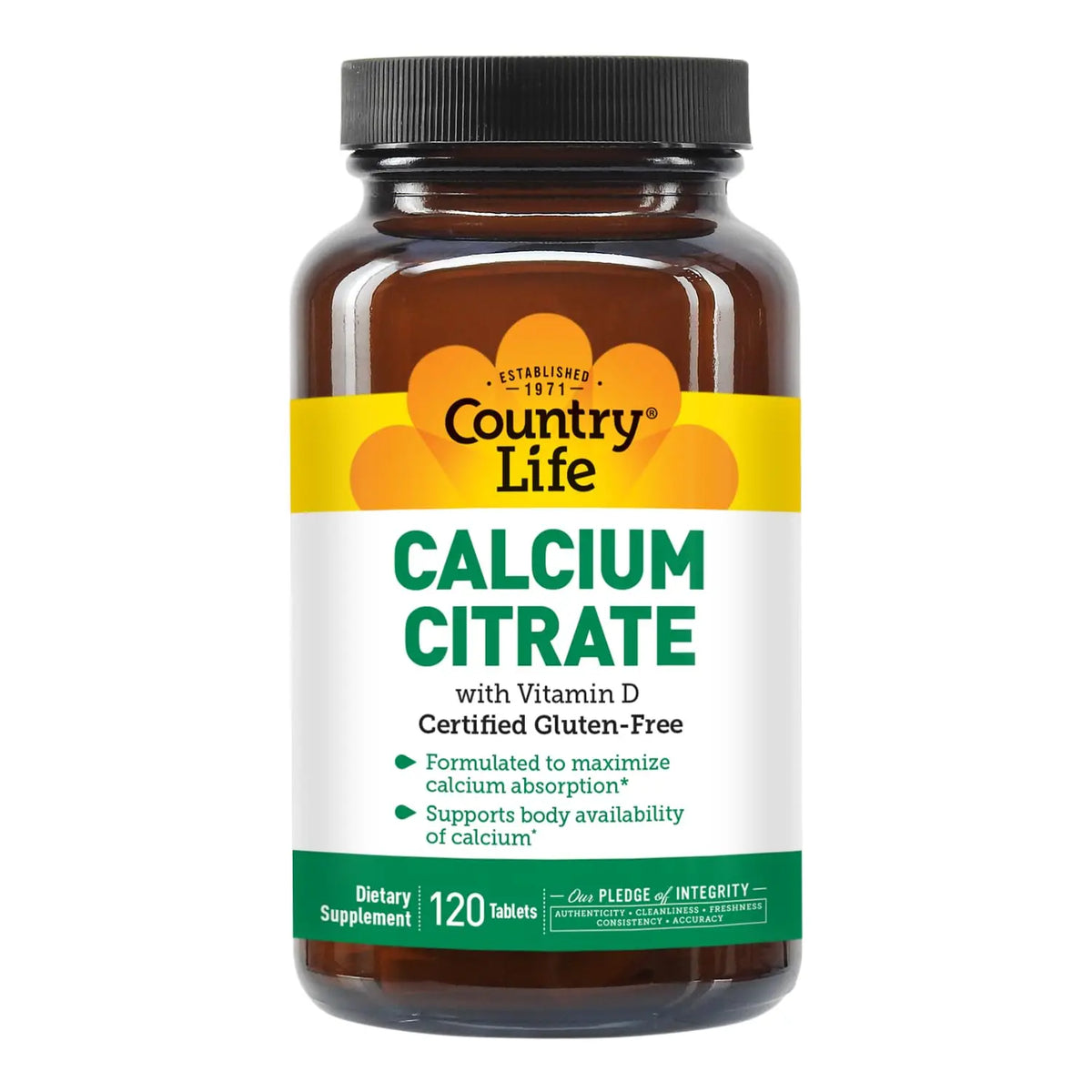 Country Life Calcium Citrate with Vitamin D 500mg – Highly Absorbable, Gluten Free, Vegan, Halal, Non-GMO – 2 x 120 Tablets BritishVita | Premium UK Vitamins & Wellness Supplements