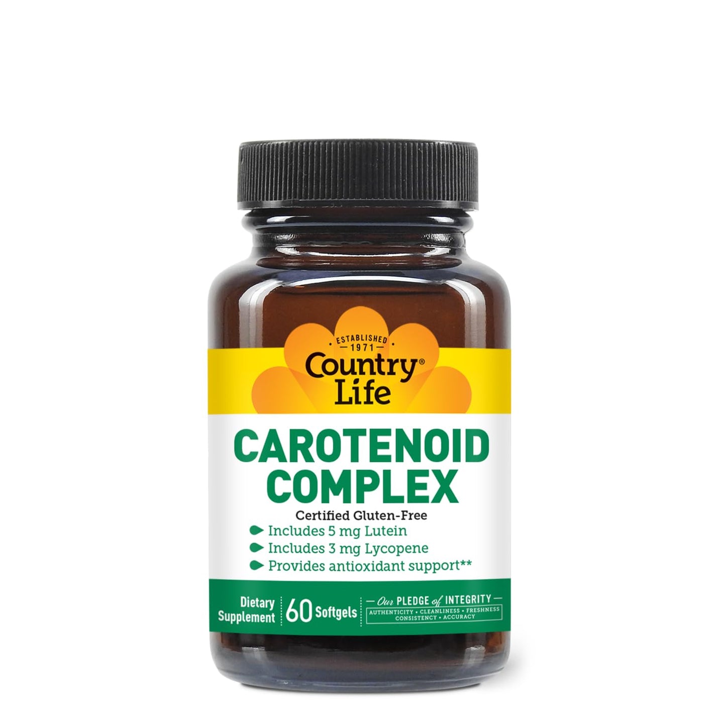 Country Life Carotenoid Complex with Lutein, Lycopene and Astaxanthin, 60 Softgels | Antioxidant Support