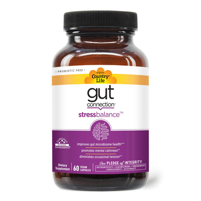 Country Life Gut Connection Stress Balance 60 Vegan Capsules | Gluten Free & Vegan